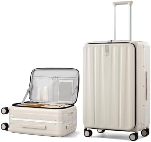 Hanke 16 20 24 26 Inch Carry On Suitcase PC Hardshell Luggage Top Open Aluminum Frame Rolling Suitcases with Wheels Travel Luggage for Womem Men