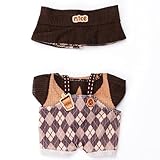 17cm Doll Clothes Set, Mini Cheap Cute Outfit, Ropa de Muñeca, Dress up Pop Style, Girl Fashion Accessories (NO Doll), Brown
