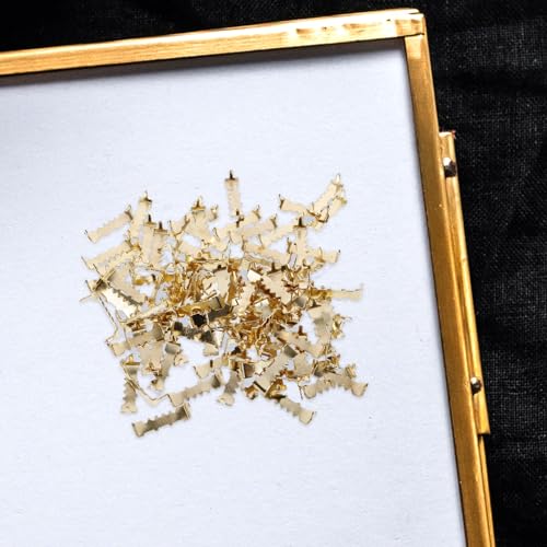 Image of Housoutil 100pcs Picture Frame Hangers Hidden Backing Clips for Easy Photo Wall Display Hardware for Framing and Art Projects Versatile Picture Hanging