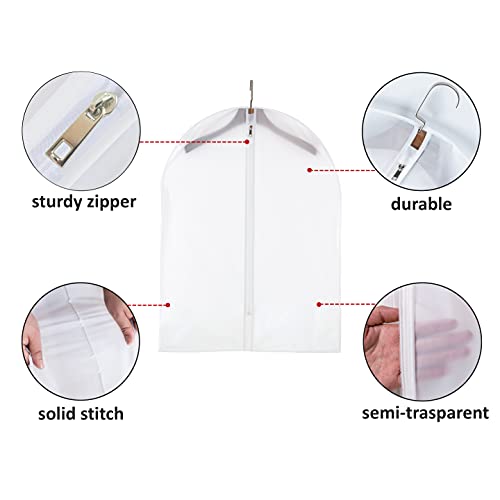 Image of Plastic Garment Bags Clothing Storage Bags Hanging for Closet Storage Cloth Bags with Zipper for Suit,Dress, Coat Travel Closet Clear Garment Bags Dust Garment Cover-24 inchX31 inch /6 Pack