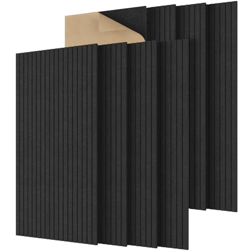 TONOR 8 PCS Paneles Acusticos Grande, 120x60x0,9cm Paneles Insonorizacion Pared, Aislante Acustico Autoadhesivo, Panel Decorativo Pared para Página Principal Sala de Uía Oficina, Negro