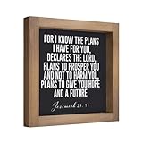 pechpell For I Know The Plans I Have For You Sign, 6 Inch Jeremiah 29 11 Wall Art, Bible Verse Decor Desk Table Tiered Tray Shelf Entryway Office Bathroom Rustic Farmhouse Home Decorations