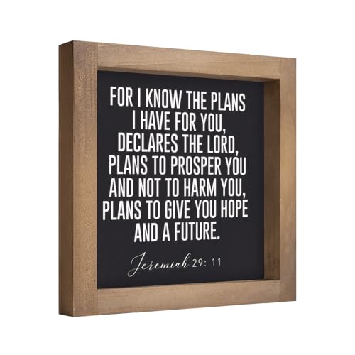 pechpell For I Know The Plans I Have For You Sign, 6 Inch Jeremiah 29 11 Wall Art, Bible Verse Decor Desk Table Tiered Tray Shelf Entryway Office Bathroom Rustic Farmhouse Home Decorations