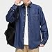 QOAAIE Casual Long Sleeve Button Denim Jacket for Men Fashion Comfort Jean Shirt Classic Lapel Motorcycle Trucker Jackets (Dark Blue1,Large)