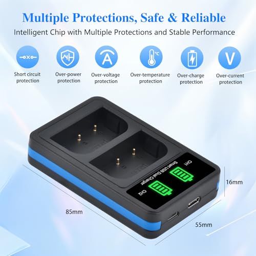 TAVT 2Pcs 2600mAh DMW-BLK22 Batería y Cargador para Panasonic Lumix DC-S5, S5 II, S5 IIX, S5D, S9, GH6, G9, G9 II, GH5 II, DC-GH7 - imagen 6