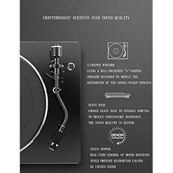 Vinyl Record Player, Modern Home Retro Record Player, trois Turntable Vitesses 33 □, 45 ou 78 tours par minute Enregistrement avec MM cartouche compatible avec MC Stylus analogique, deux canaux - Les Beatles, Paul McCartney, John Lennon, RIngo Starr, George Harrison Vinyl Record Player, Modern Home Retro Record Player, trois Turntable Vitesses 33 □, 45 ou 78 tours par minute Enregistrement avec MM cartouche compatible avec MC Stylus analogique, deux canaux – Image 2