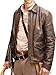 Men's Raiders of The Lost Ark Brown Leather jacket | Brown distressed Leather Jacket Harrison American Bomber Leather Coat (D2, M)