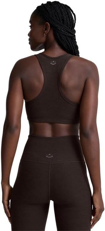 Beyond Yoga, Women's, Spacedye Lift Your Spirits Medium Support Bra, Dark Chocolate Heather, XX-Small