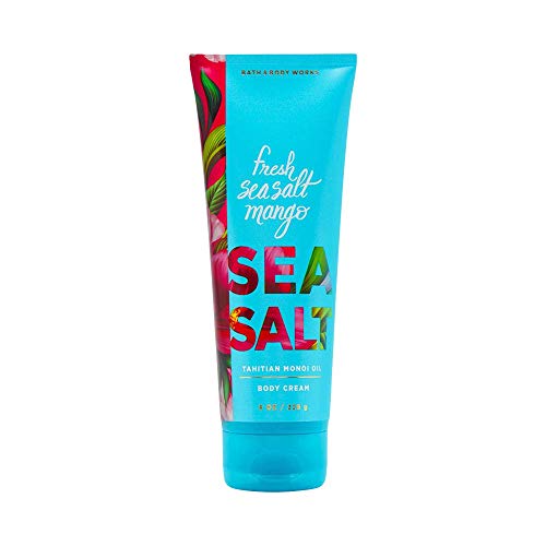 Bath & Body Works Freshly Sea Salt Mango Tahitian Monoi Oil Body Cream, 8 Ounces, Blue