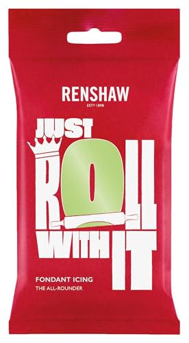 Renshaw Pastel Green Just Roll With It Fondant Icing 250 g (Pack of 1) - Ready to Roll Icing for Cakes