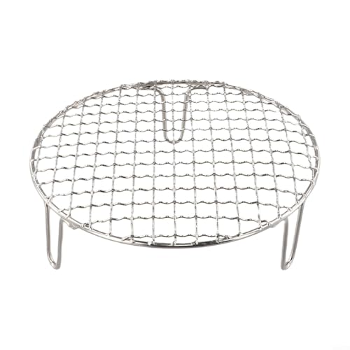 Rejilla de barbacoa de acero inoxidable con patas, ideal para camping, parrilla y uso en cocina al aire libre (20 cm)