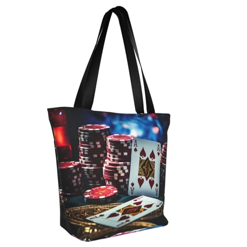 Poker Tournament Print Comfortable Shoulder Bag Summer HandbagTravel Beach Work Daily Use Versatile Carry2