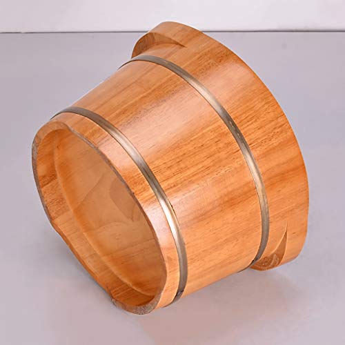 Cubo de madera para baño de pies con tapa, barril de roble miniatura 2
