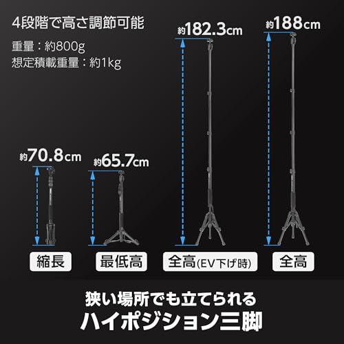 ベルボン Velbon スタンド型一脚 ポールポッド EX ボールヘッド AZ 4段 レバーロック 脚径23mm 自由雲台 カメラ対応 専用ケース付属 クイックシュー対応 アルミ脚 卓上三脚へ組み換え可能 Pole Pod AMZPPODEX-BAHD