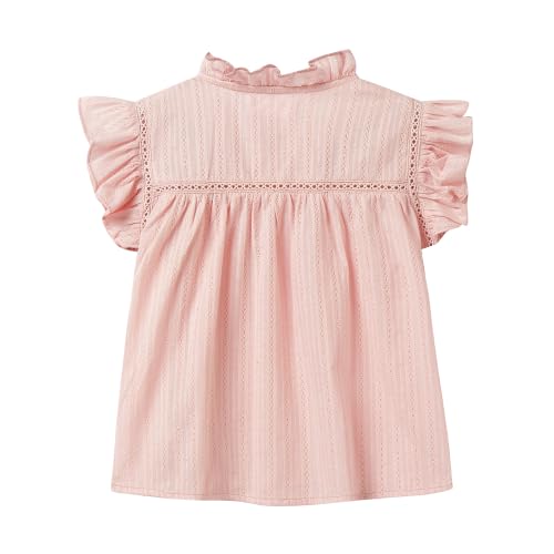 Image of Mud Kingdom Little Girls Peter Pan Collar Blouse Cotton Short Sleeve Button Up