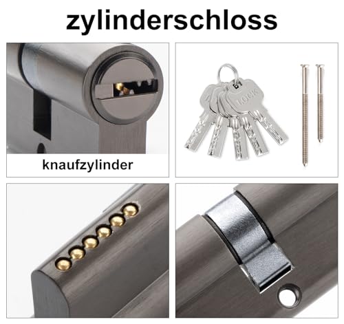 Hengsong Zylinderschloss 30/30,Schließzylinder mit Knauf,Knaufzylinder,für...