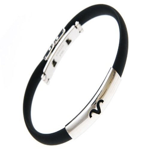 Beads & Pearls Jewelry Stainless Steel Horoscope Zodiac Signs Aries Bracelet on Super Black Silicon Band Jelly Bracelet March 21 to April 19 Birthday