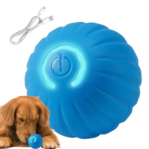 Generico Palline Giocattolo per Cani - Dispositivo Intelligente Automatico Ricaricabile Type-C con Luce LED | Giocattoli per Cani Piccoli - Per Gioco Indoor e Outdoor, Addestramento, Esercizio e