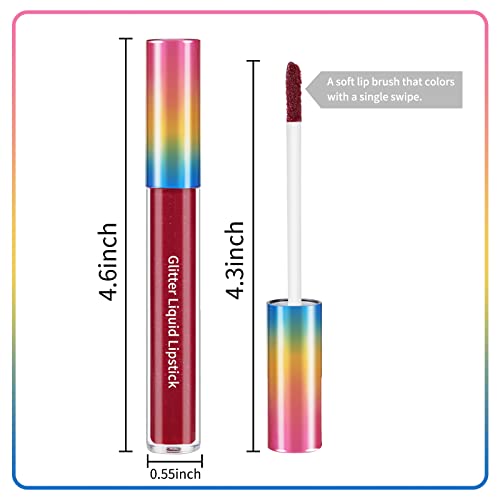 Boobeen Matte Metallic Glitter Liquid Lipstick Metal Lip Color Diamond Shimmer Lip Gloss Waterproof Long Lasting Bold Nonstick Glitter Lip Glaze Makeup, For Women And Girls #TOP1