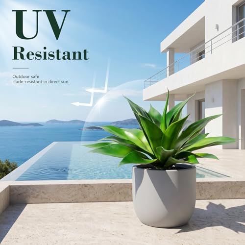 Image of Ttranewsoo Artificial Agave Plants,Large UV Resistant Fake Agave Planters for Indoor and Outdoor Decorating Artificial Plants for Outdoors Fake Plants 2Pack, 18 inch