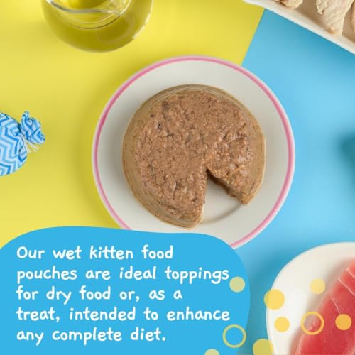 Image of Moochie Tasty Wet Cat Food, (85 g X 48 Pouches) Grain Free Cats Gravy Meal, Healthy Growth Tuna Mousse with Chicken, No Artificial Flavours Kitten Food, Non-Vegetarian Cat Foods Pouch