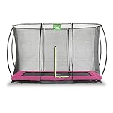 EXIT Toys Silhouette Bodentrampolin - 244x366cm - Rechteckiges Gartentrampolin Outdoor für Kinder - Mit Sicherheitsnetz und Fußschutzsystem - Sicherer Einstieg - Gute Sprungkraft - Rosa