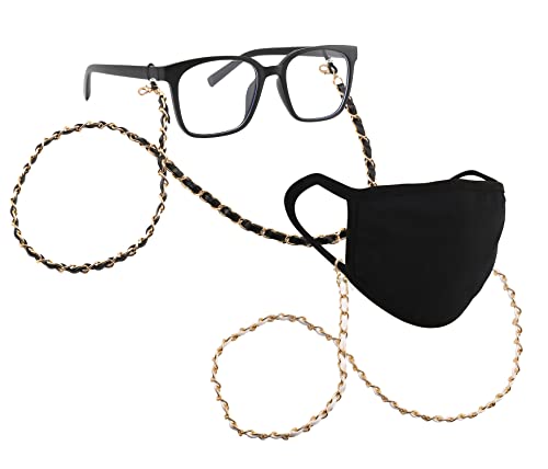 Edgeiwear Tortoise Gold Pearl Eyeglass Chain, Sunglasses Strap, Adjustable Natural Acetate Necklace Lanyard For Women (Yellow Amber) #TOP5