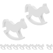 KESYOO 10 Figures Rocking Horse White Wood 3D Crafts For Kids Wedding Decoration Table Center Toys Wooden Babies 10pcs