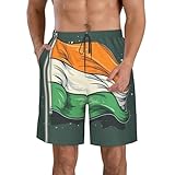 Hombre Bañadores De Natación, Bandera Irlandesa Ondeando, Hidrófugo Men's Swimming Short Secado Rápido Shorts De Playa para Piscina Deporte Vacaciones L