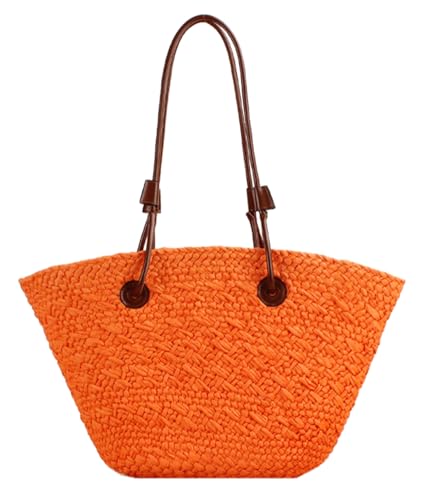 Women Straw Tote Bag Summer Beach Bags Luxury Handmade Shoulder Bag Woven Basket Handbags Large Straw Purses