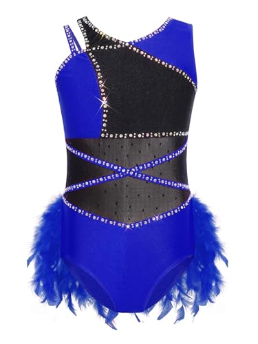 Robe danse latino fille strass et plumes ajustée pour gala de tango et rumba