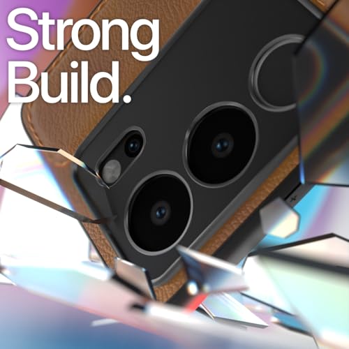 Image of Pikkme Vivo V29 / V29 Pro 5G Back Cover | Flexible Pu Leather | Full Camera Protection | Raised Edges | Super Soft-Touch | Bumper Case for Vivo V29 / V29 Pro 5G (Brown)