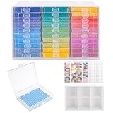 ZUSUZU Diamond Painting Aufbewahrungsbox Set,Aufbewahrungsbehälter für Diamantmalerei,Inklusive Farbetiketten,Geeignet für Diamanten,Strasssteine und Perlen,ideal für DIY Bastelarbeiten