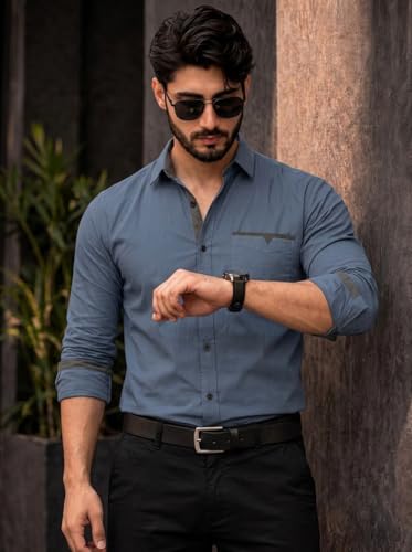 Image of Amazon Brand - INKAST Cotton Shirt for Men | Regular Fit Full Sleeve Casual Shirt | Stylish Formal Office Wear Shirts for Men | Soft Comfortable Breathable Cotton Fabric | Fashionable Office Wear