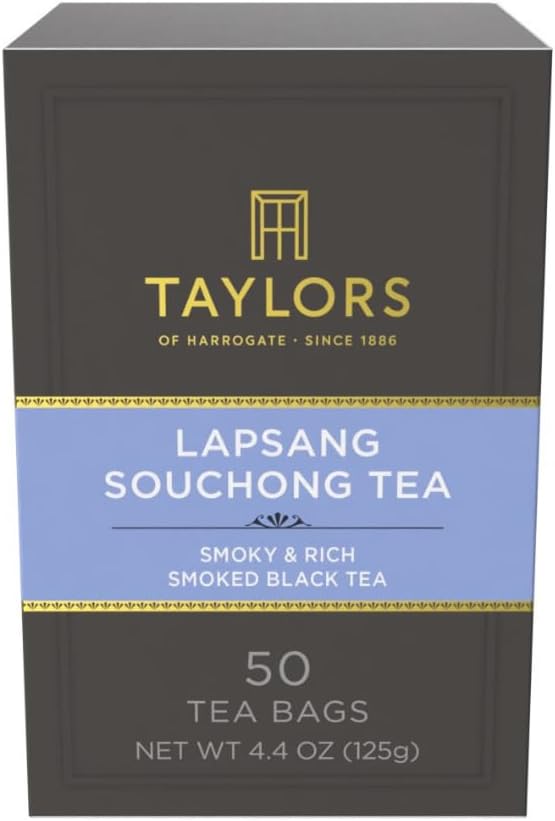 Taylors of Harrogate Lapsang Souchong, Black Tea, Pillow Tea Bags, 50 Count (Pack of 6), Smoky, Rich and Strong, Caffeinated, Enjoy Hot or Iced, 300 Teabags Total
