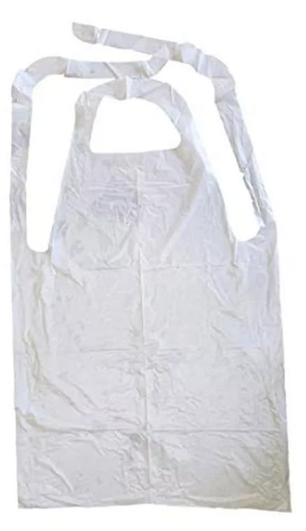 BALSAT Delantal Desechable de Polietileno 1250x800x0.08 cm | Protege Ropa en Ambientes de Trabajo, Alta Resistencia, Hipoalergénico y Económico | Azul o Blanco