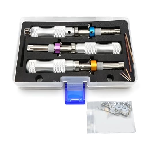 7 Pins Tubular Lock Pick Set, Stainless Steel Adjustable Tubular Lock Pick Tool 7mm / 7.5mm / 7.8mm for Tool Box, RV Storage