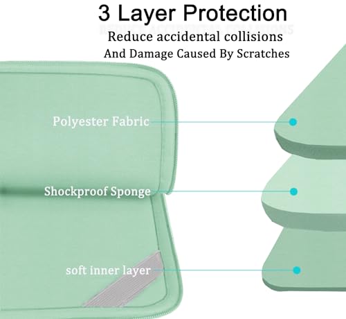 Image of Laptop Case 15.6 inch, Shockproof Protective Computer Carrying Cover with Front Pocket, Briefcase Handbags Laptop Sleeve for 15.6 inch HP, Dell, Acer, Asus, Notebook, Light Blue
