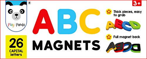 Play-Panda-ABC-Magnets-Capital-Letters-26-Magnetic-Letters-that-work-on-any-Fridge-and-Dry-Erase-Magnetic-Board-Ideal-for-Alphabet-Learning-Spelling-Games-Child-Safe-foam-alphabets-with-full-Magnet-Ba
