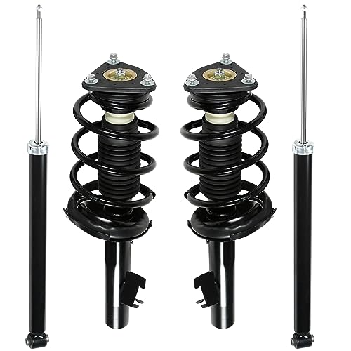 Peforway 4Pcs Front and Rear Complete Struts Spring Assemblies Shock Absorbers Fits 2004-2009 for Mazda 3/2006-2010 for Mazda 5172263 172264 343412