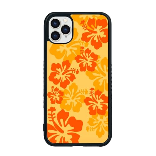 qizjio Summer Phone Case Shockproof Protective Hibiscus Flower Cases for iPhone 11 Pro Max