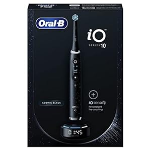 Oral-B iO Series 10 elektrische tandenborstel+reserveborstel, Bluetooth, 7 poetsmodi, coaching, 1 reistas, 1 tas, zwart/kosmisch zwart (verpakking kan variëren)