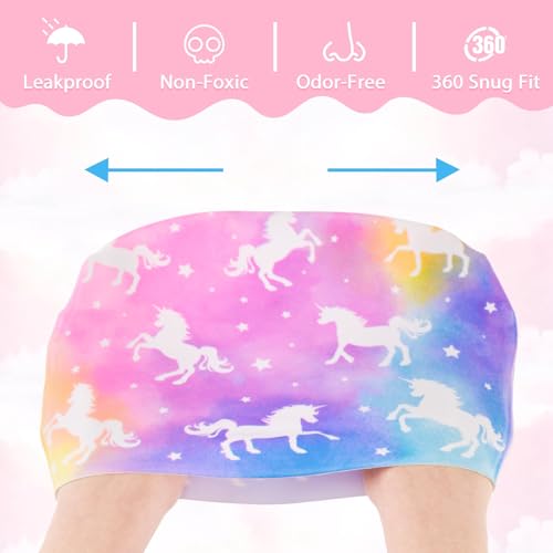 Wawsam 2 Pack Kids Swim Cap Mermaid Durable Silicone Swimming Cap For Boys Girls Toddler Waterproof Swimming Cap For Long And Short Hair Bathing Caps To Keep Hair Dry thumb #2
