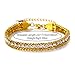 KLSURPRISE2 Tennis Bracelets for Women – Elegant Cuban Link Bracelet with 18k Gold Plated 3mm Cubic Zirconia Gold Bracelets Stackable Fashion Jewelry Wedding Prom Gift (Gold)