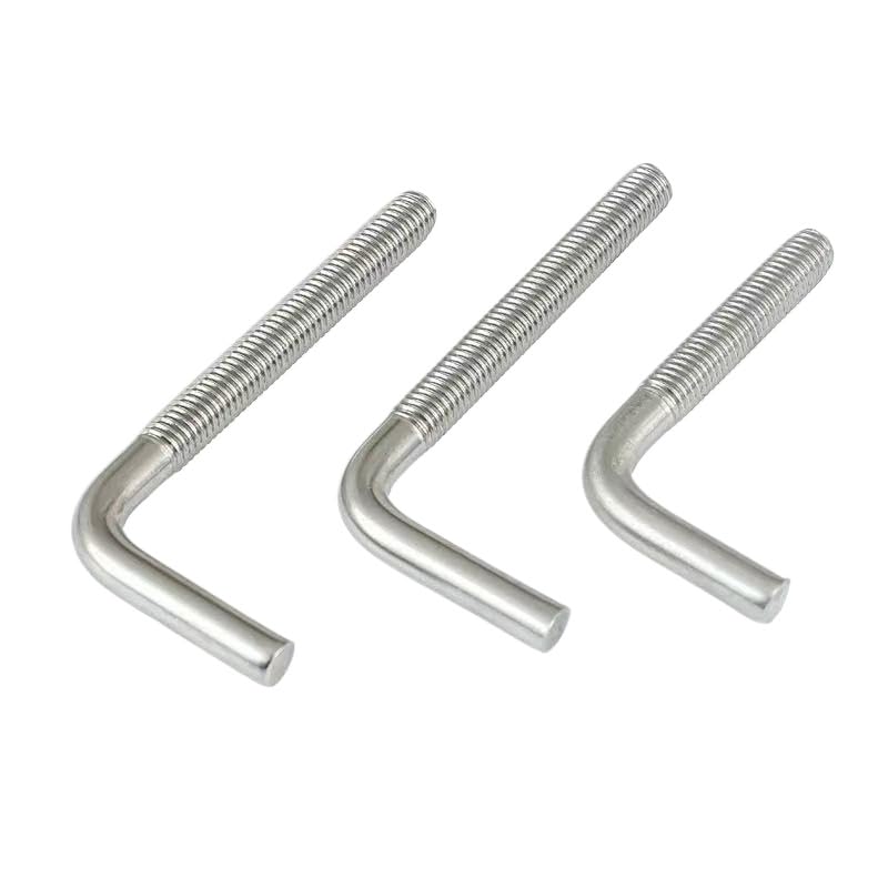 304 Stainless Steel L-Shaped 7-Shaped Screws M4 M5 M6 M8 M10 M12, Cross Recessed Drive Angle Bolts, Metric Fasteners for Furniture, Construction, Marine & Household Hardware (5,M12 x 200mm)