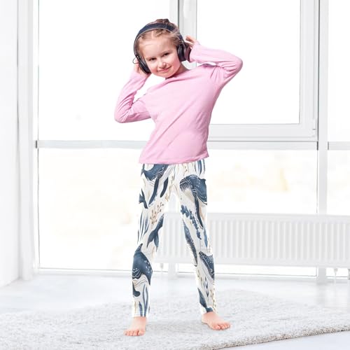Bolaz Toddler Girls Leggings Printed Yoga Pants Leggings Underwater Humpback Whales for Kids4