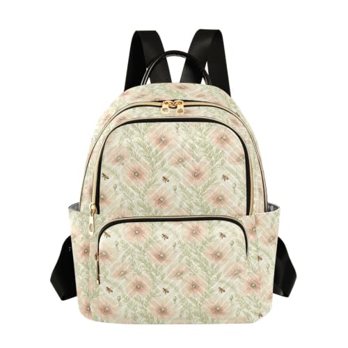 Sac à dos décontracté boho wildflower bee travel taille S-M