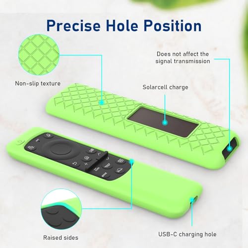 Image of ADDGRIP Silicone TV Remote Cover Compatible with Samsung Smart TV Remote 2023 BN59-01432G BN59-01432A (Samsung Smart TV 2023 Model Solar Remote Cover - Style 8, Luminous Green - Style 8)