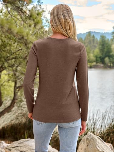 Image of AUTOMET Women's Long Sleeve Crewneck Shirts Casual Basic Tops