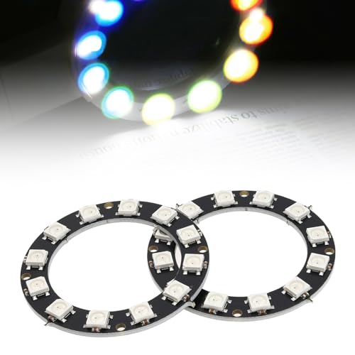 The Lord of the Tools 5pcs RGB LED Ring 12 Bit RGB LED Strip Light WS2812 5050 LEDs for LED Walls Advertising Karaoke Wedding Decorations Compatible with 5V Logic Level Microcontroller - Image 3